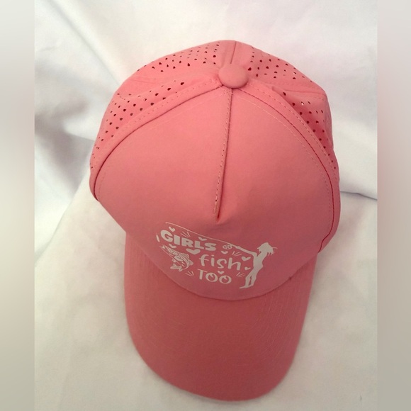 Pink 'Girls Fish Too' Cap - Picture 2 of 6